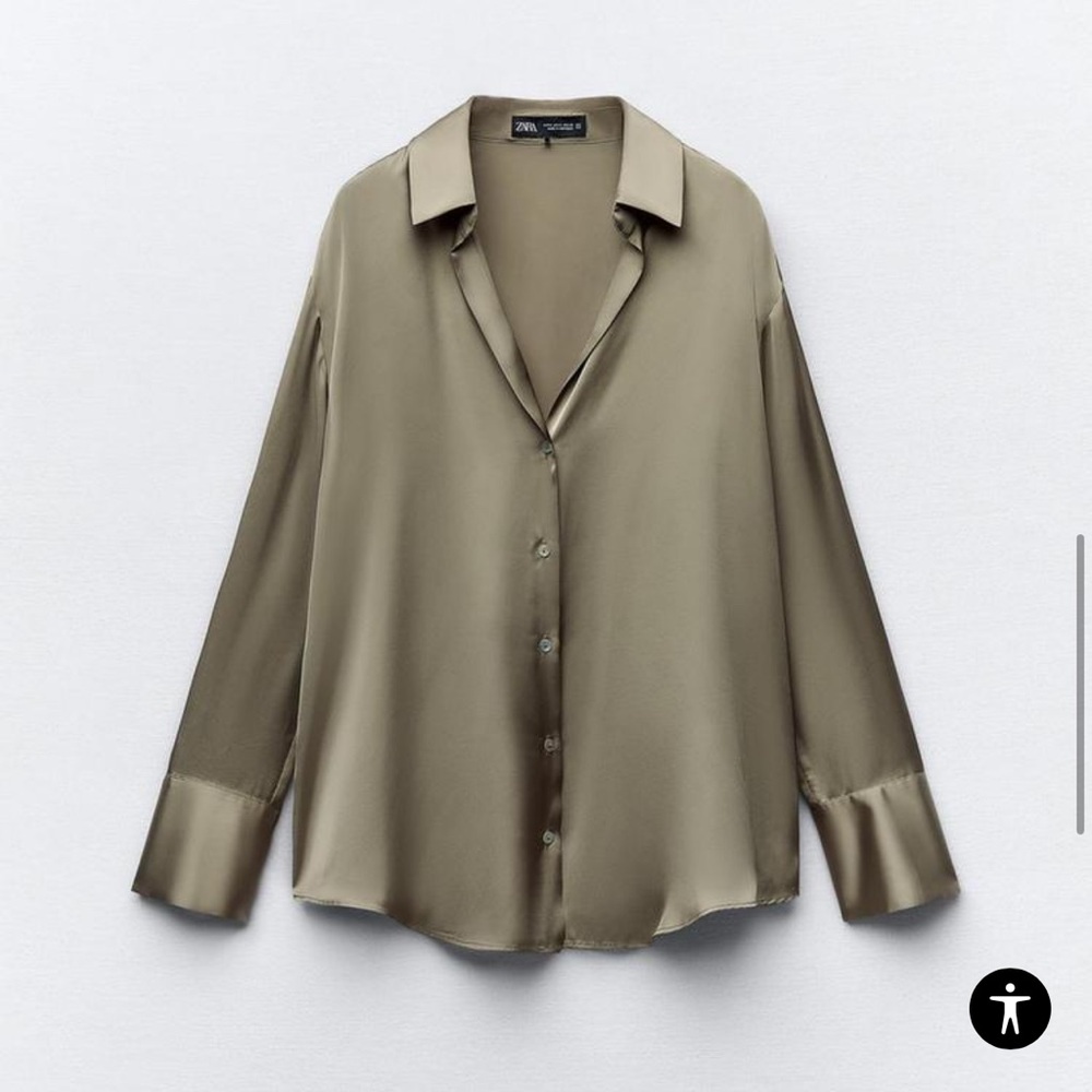 Zara Satin Effect Basic Shirt